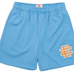 Eric Emanuel Blue, Orange, White Netted Shorts